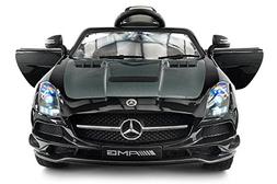 Carbon Silver SLS AMG Mercedes Benz Car for Kids, 12V Powere