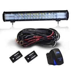 DOT 20" Inch 126W Led Light Bar Combo Grill Windshield Bumpe