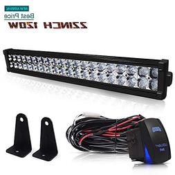 DOT 22" 24Inch 120W Led Light Bar Combo Grill Windshield Bum
